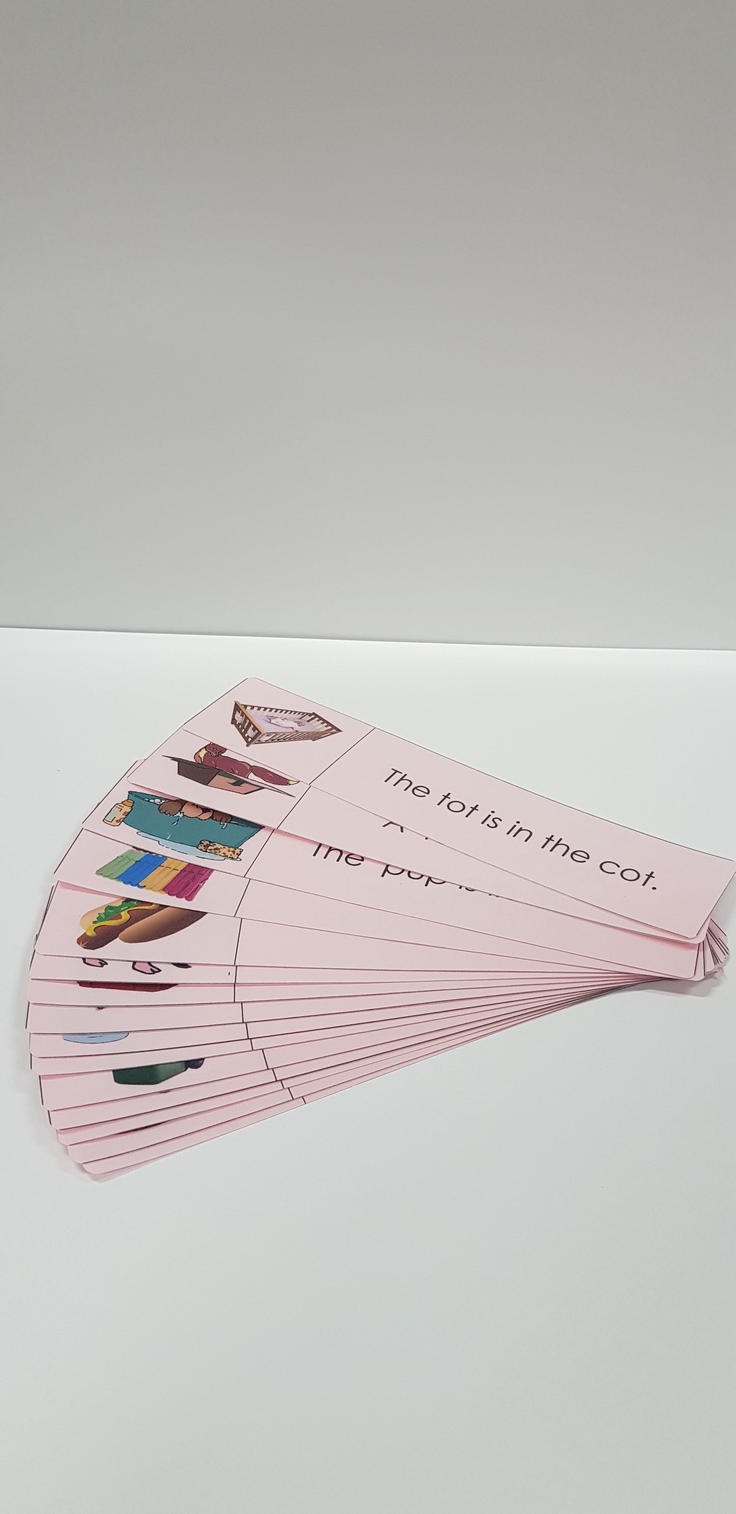 Montessori Phonics -Pink Scheme Sentence Strips