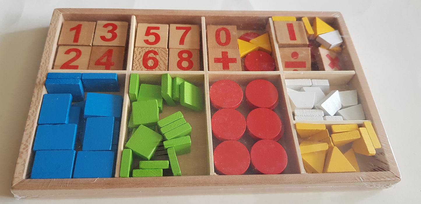 Clearance Wooden Numbers and Shapes Counters