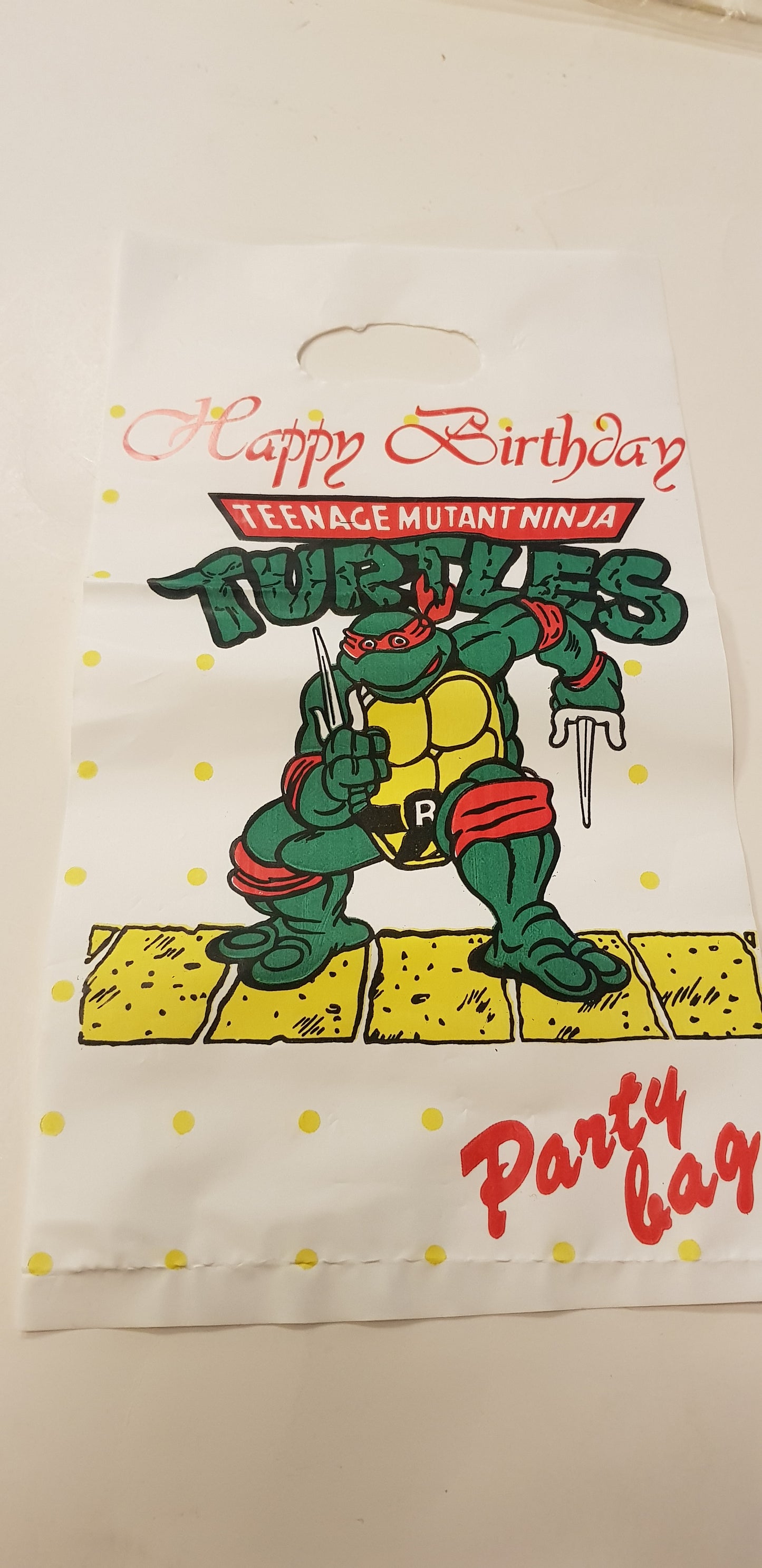 Clearance - Vintage 10 pieces Mutant Teenage Ninja Turtles Birthday Party Plastic Bags