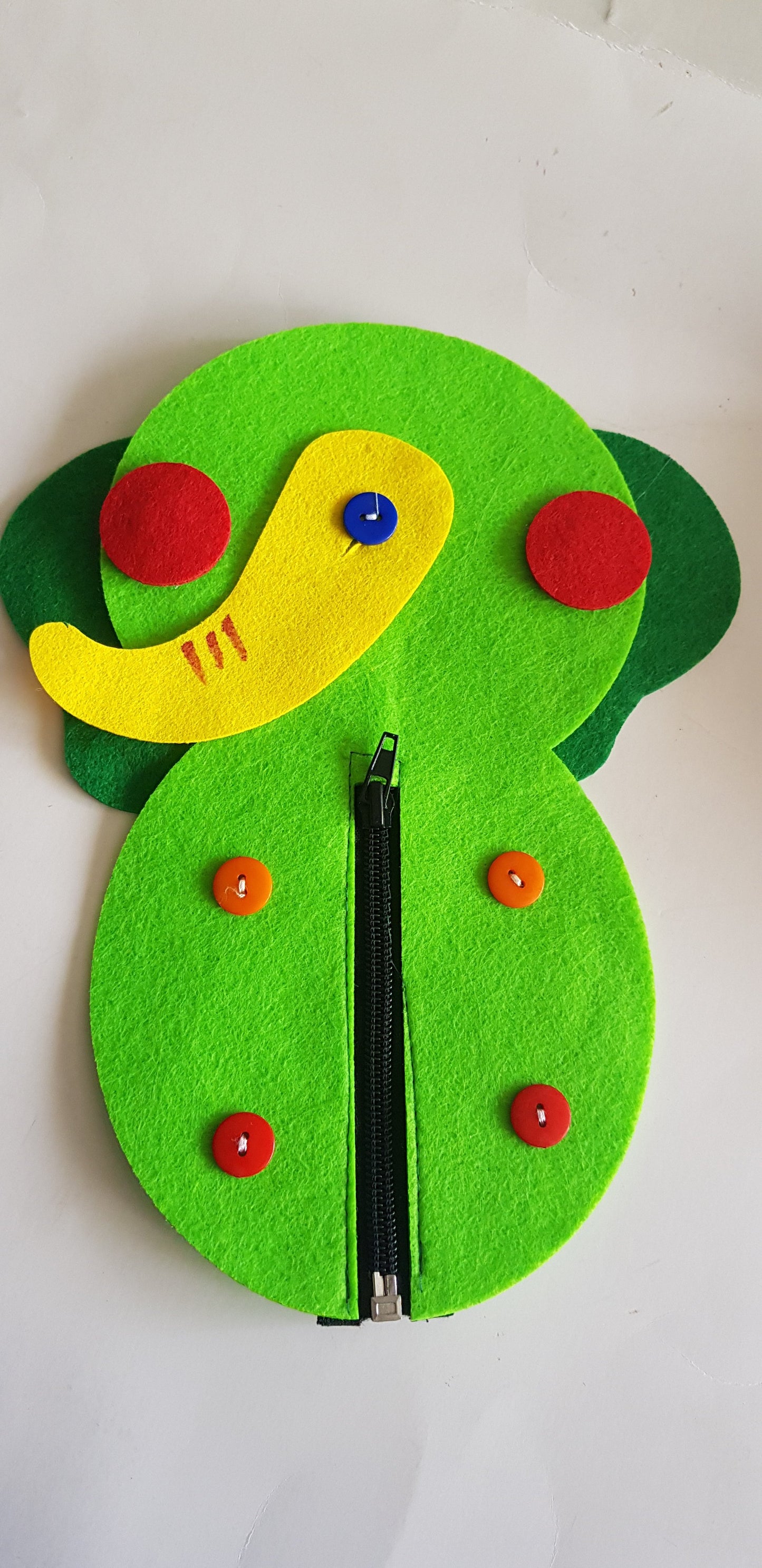 Felt Button/Zipper Activity For Fine Motor Skills