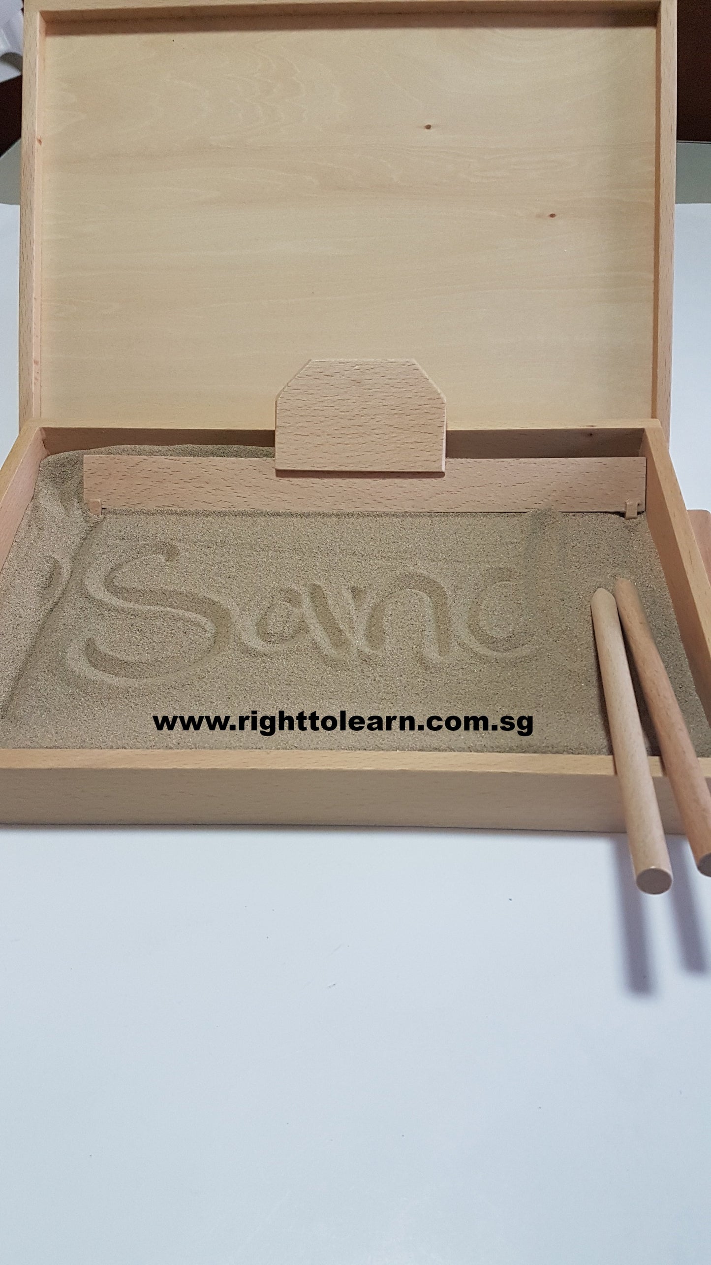 Wooden Sand Tray & Lowercase Sandpaper Package