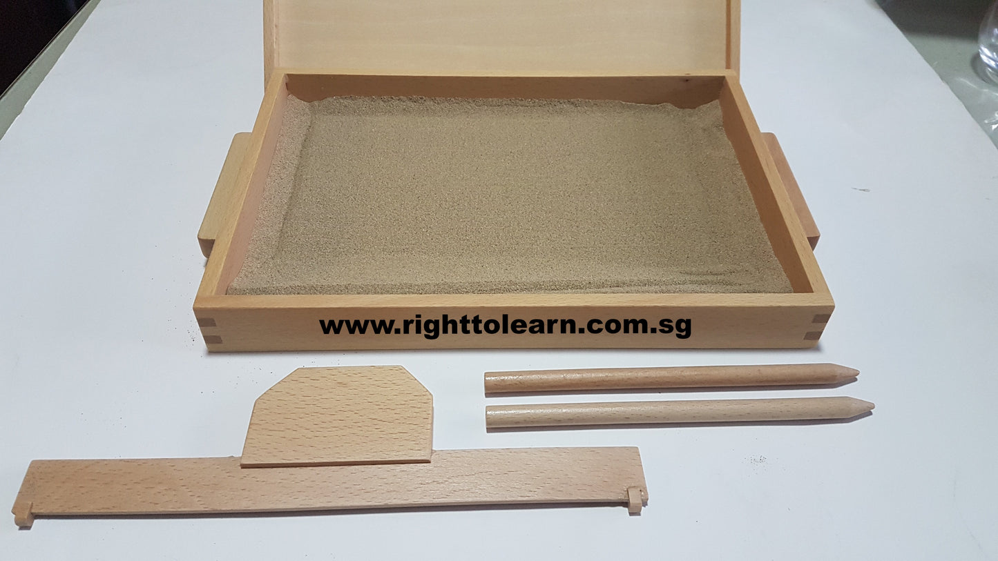 Wooden Sand Tray & Lowercase Sandpaper Package