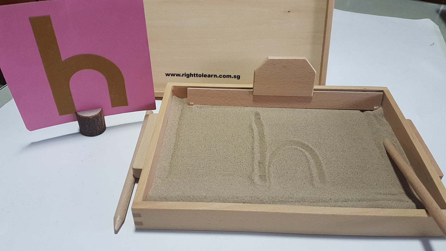 Wooden Sand Tray & Lowercase Sandpaper Package