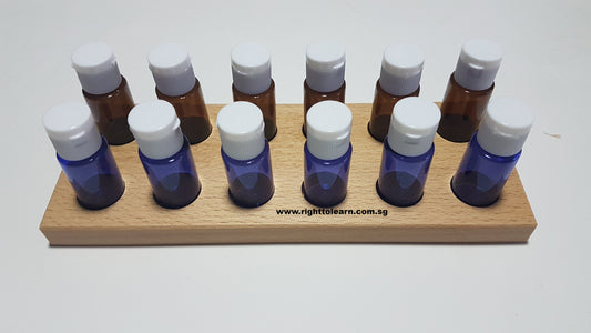 Smelling Bottles - Plastic with wooden base