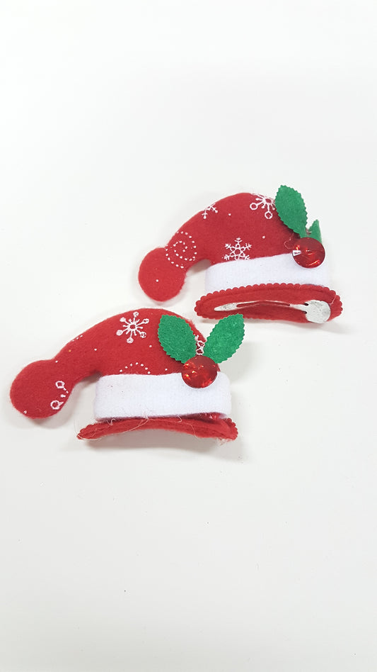 Christmas Santa Hat  - Hair Clips