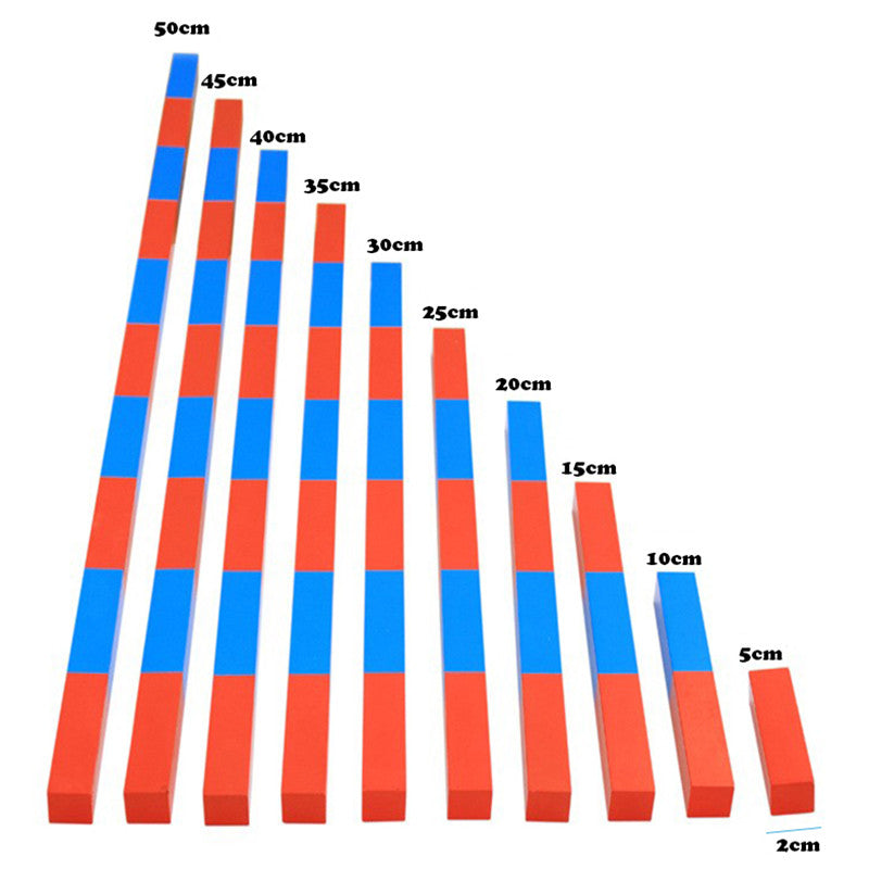 Montessori Number Rods- Miniature - 50 cm - RightToLearn.com.sg
 - 1