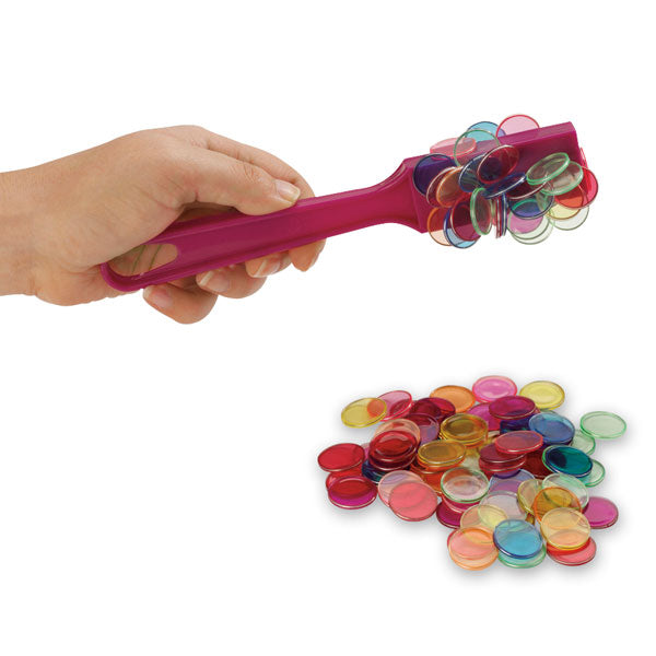 Magnetic Wand with 25 Metal Edge Plastic Round Chips