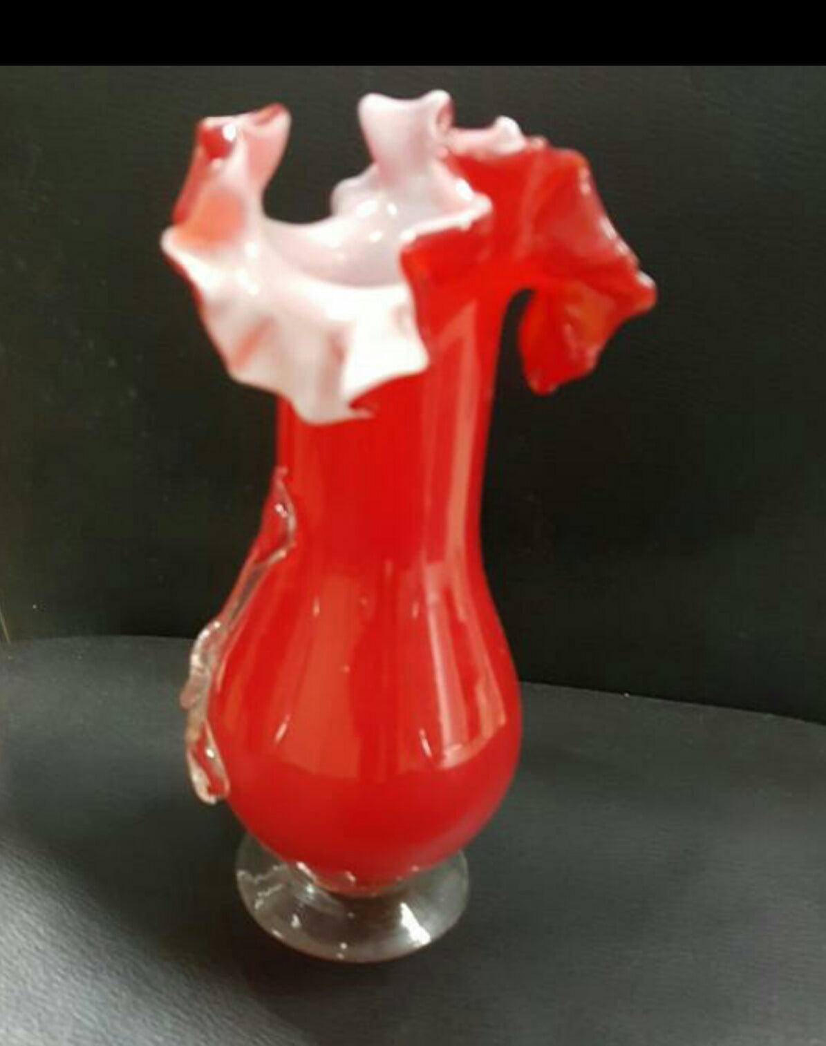 Vintage Red Floral Vase