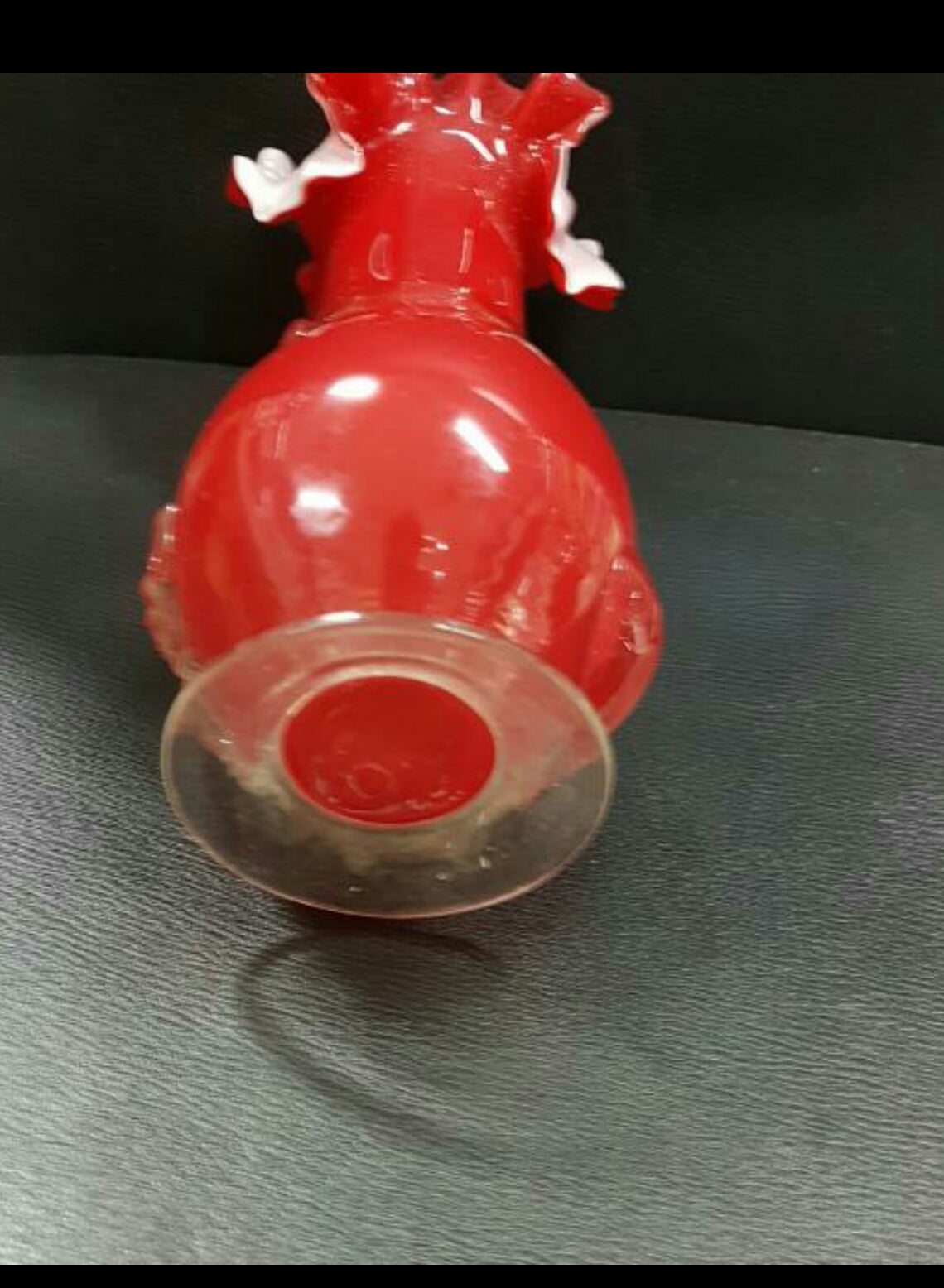 Vintage Red Floral Vase