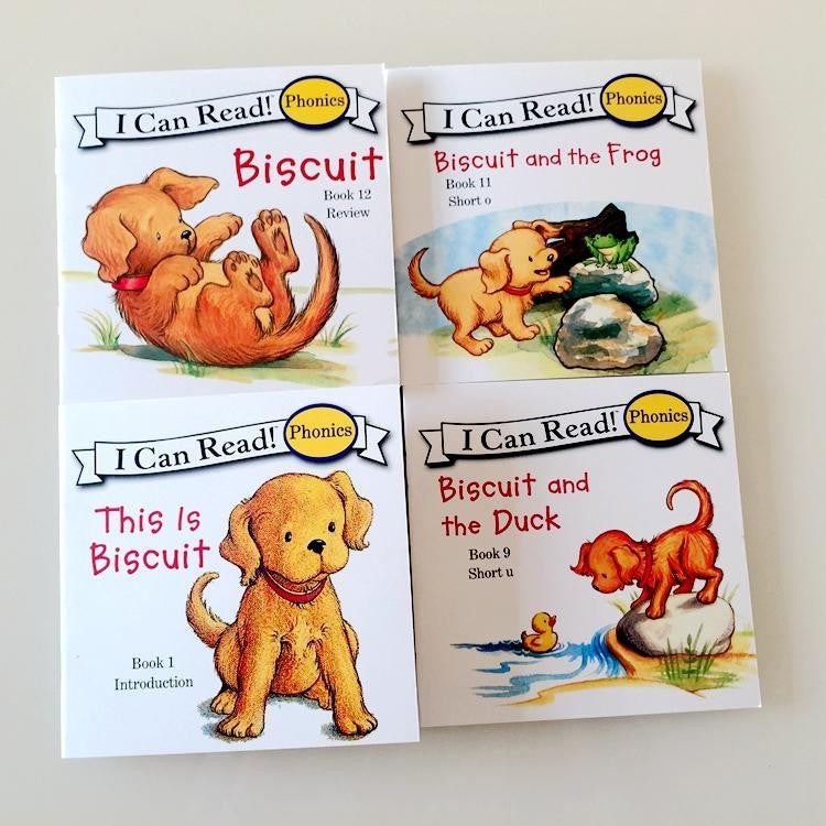 12 Books/set Biscuit Series Phonics 3 letter words Picture Books I Can Read - Level 1