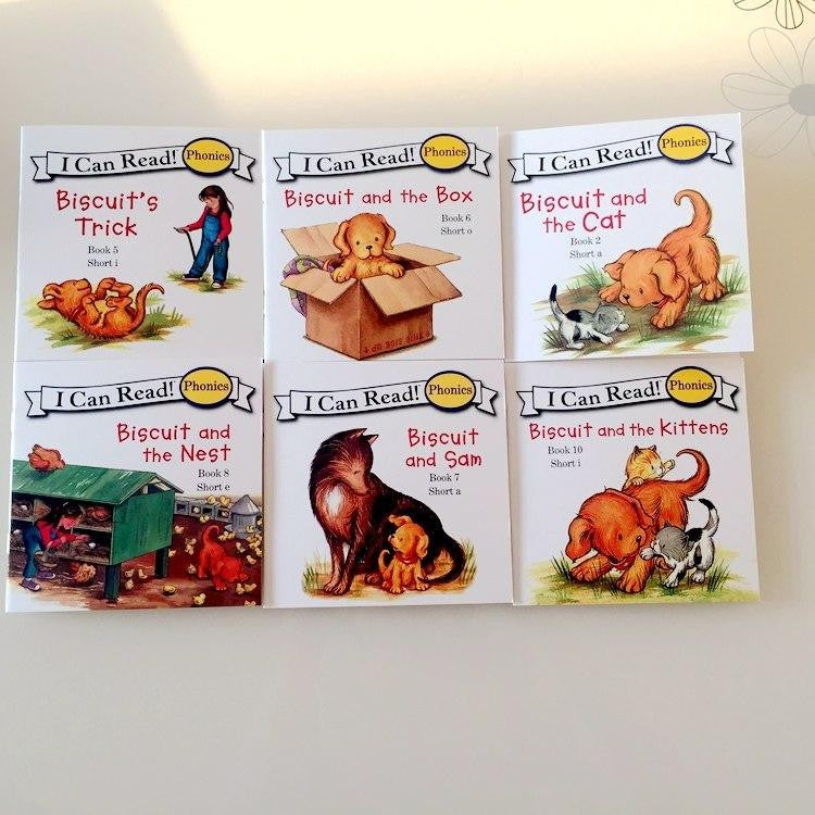 12 Books/set Biscuit Series Phonics 3 letter words Picture Books I Can Read - Level 1