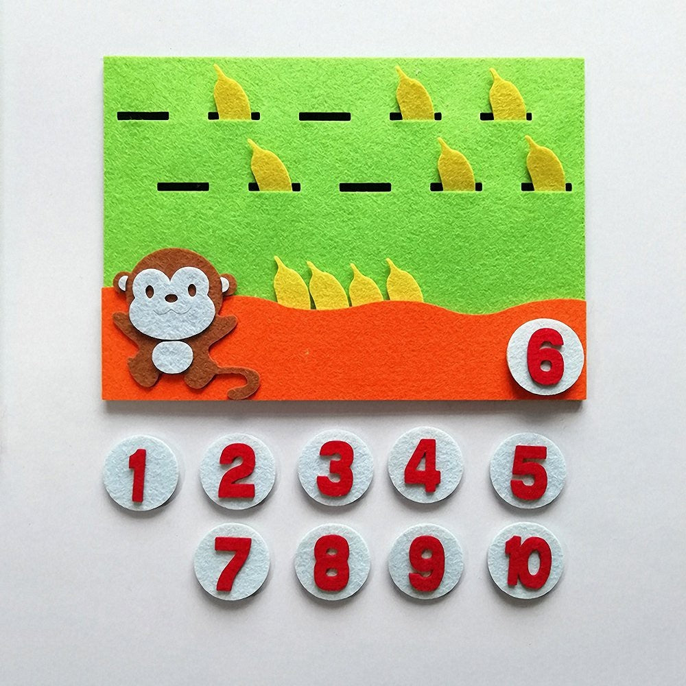 Felt Animals/ Vegetable Corn Numbers - counting Activity