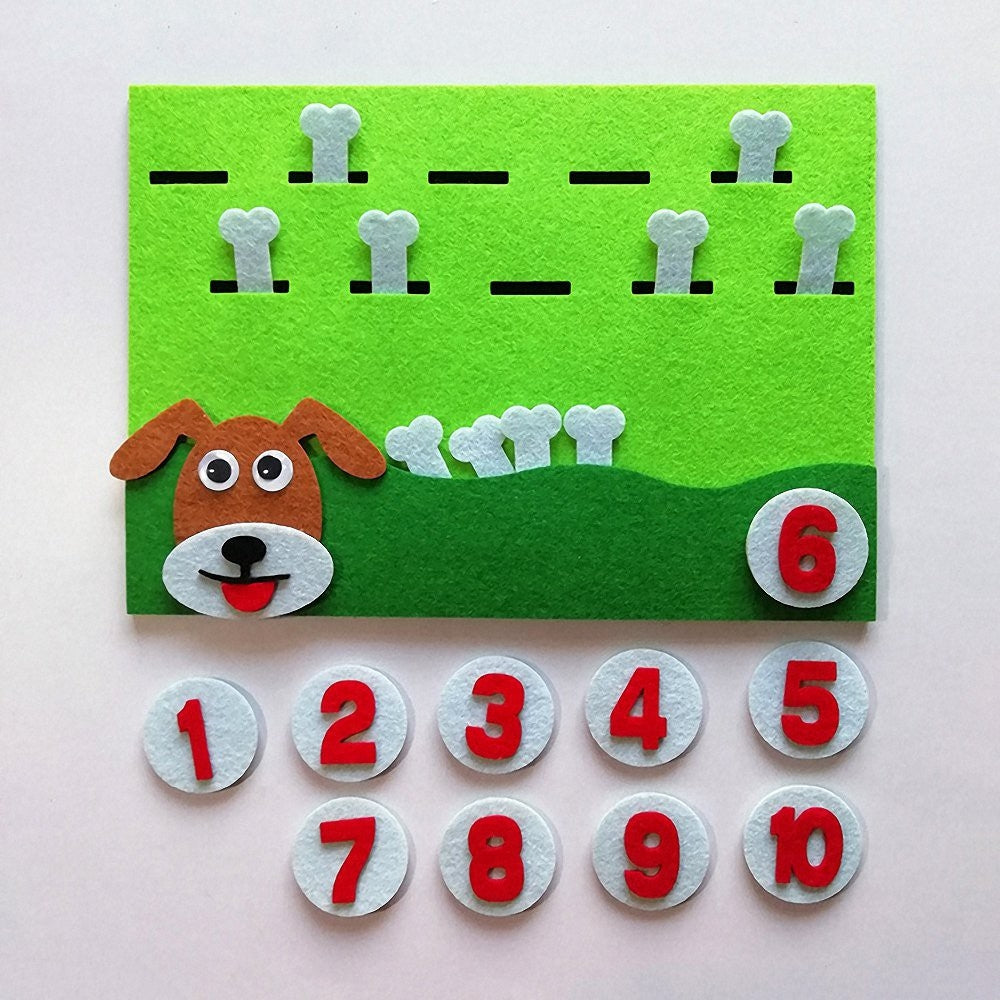 Felt Animals/ Vegetable Corn Numbers - counting Activity