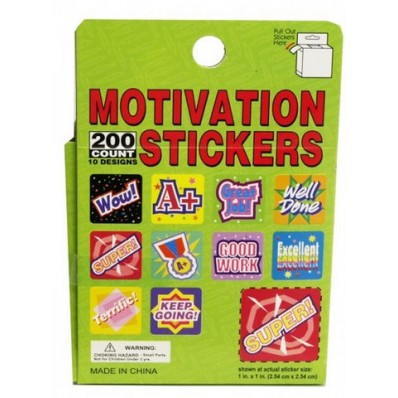 Motivation Stickers Box- 6 Designs-200 stickers