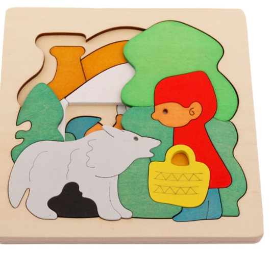 Layered Wooden Puzzle (Little Red Riding Hood)