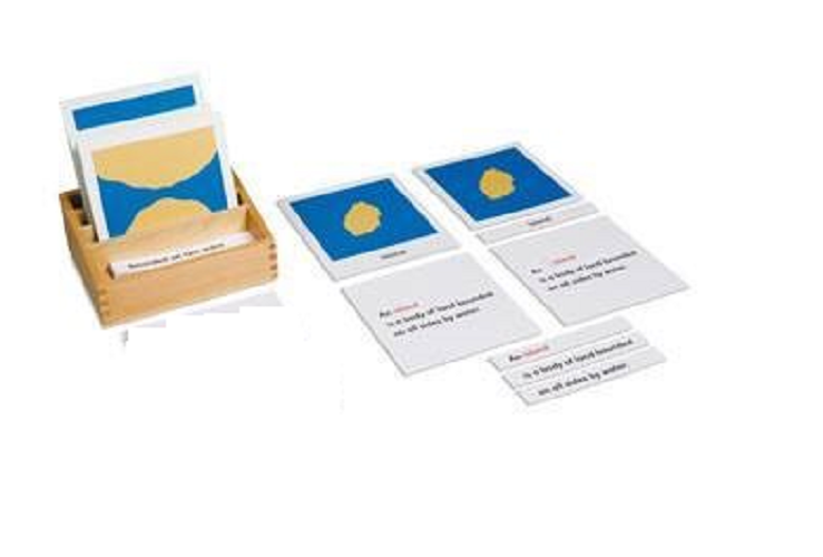 Montessori Cultural Geography - 4 part Nomenclature Cards - Land  Water Forms