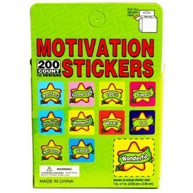 Motivation Stickers Box- 6 Designs-200 stickers