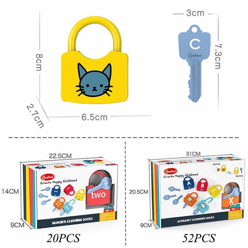 Clearance - Onshine Alphabet A- Z Learning Locks & keys