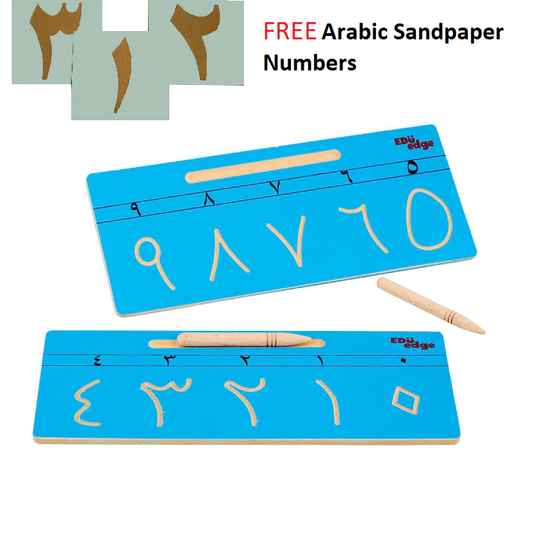 Montessori Inspired Arabic Numbers / Numerals Tracing Board & Free Sandpaper Numbers