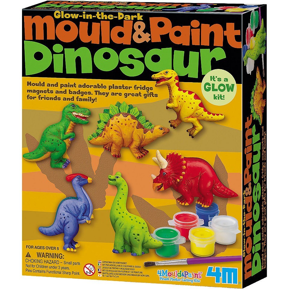 4M Glow in the Dark - Mould and Paint Dinosaur - RightToLearn.com.sg
 - 1