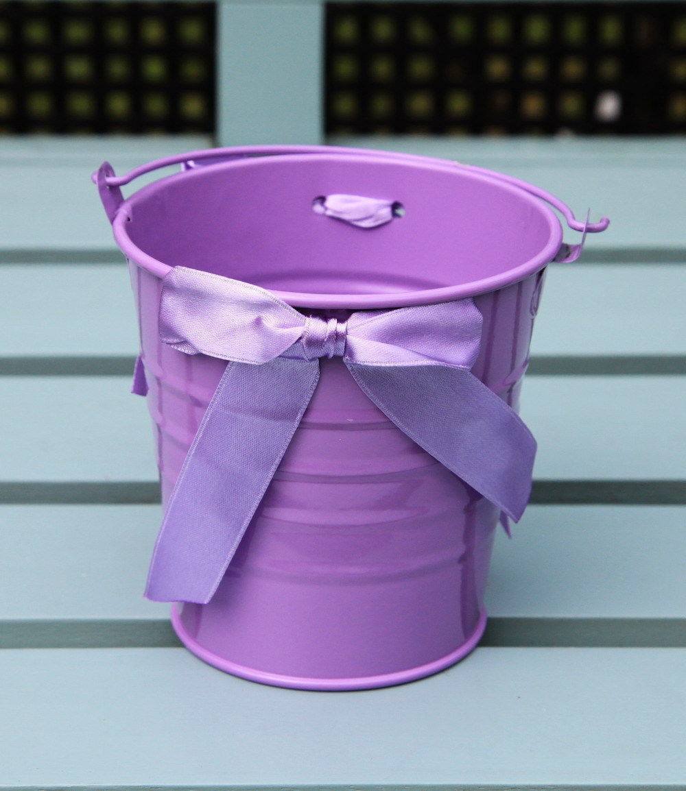 Metal Tin Bucket/ Pail With Ribbons - RightToLearn.com.sg
 - 2