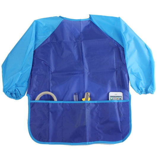 Plastic Apron for Art & Craft - Kids Size Long Sleeves - BLUE - RightToLearn.com.sg
 - 1