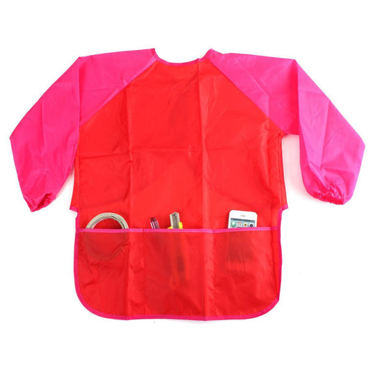 Plastic Apron for Art & Craft - Kids Size Long Sleeves - RED - RightToLearn.com.sg
 - 1
