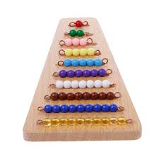 Montessori Short Bead Stair with Presentation Tray