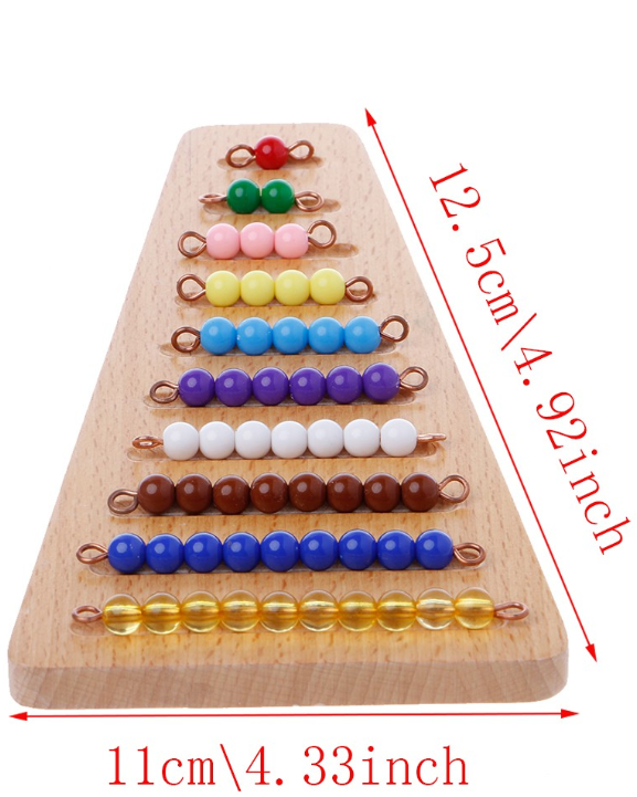 Montessori Short Bead Stair with Presentation Tray