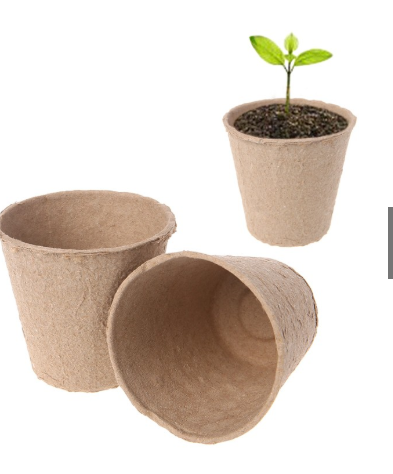 Environment Friendly Biodegradable Brown Paper Pulp Plant Seeds Pots