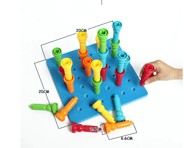 Bubbles & Block Peg Stacker Pegs Building set