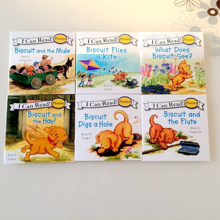 12 Books/set Biscuit Series Phonics Picture Books I Can Read - Level 2