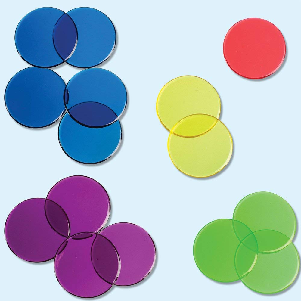 Learning resources Transparent color counting chips/ counters - set of 200 / 244 pieces