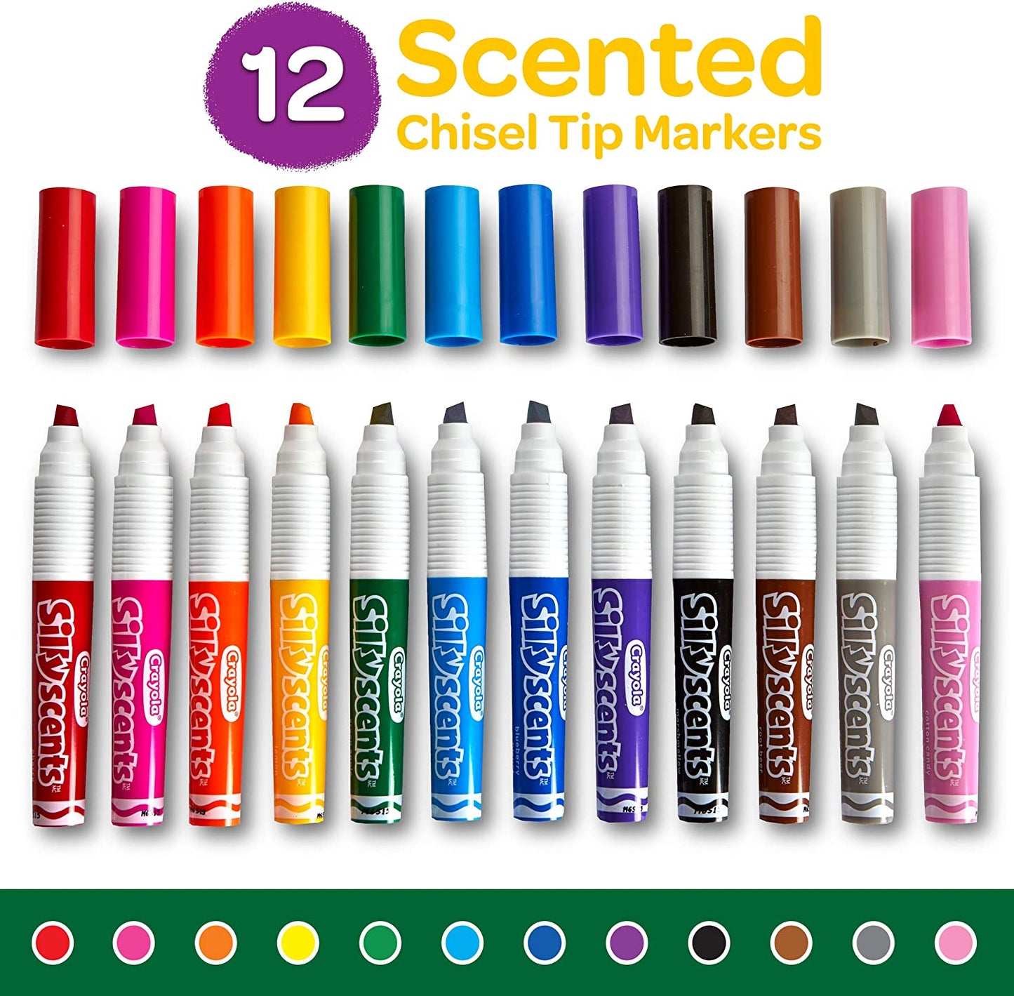 Crayola  - Silly Scents Scented Markers, Washable Markers, 12 Count