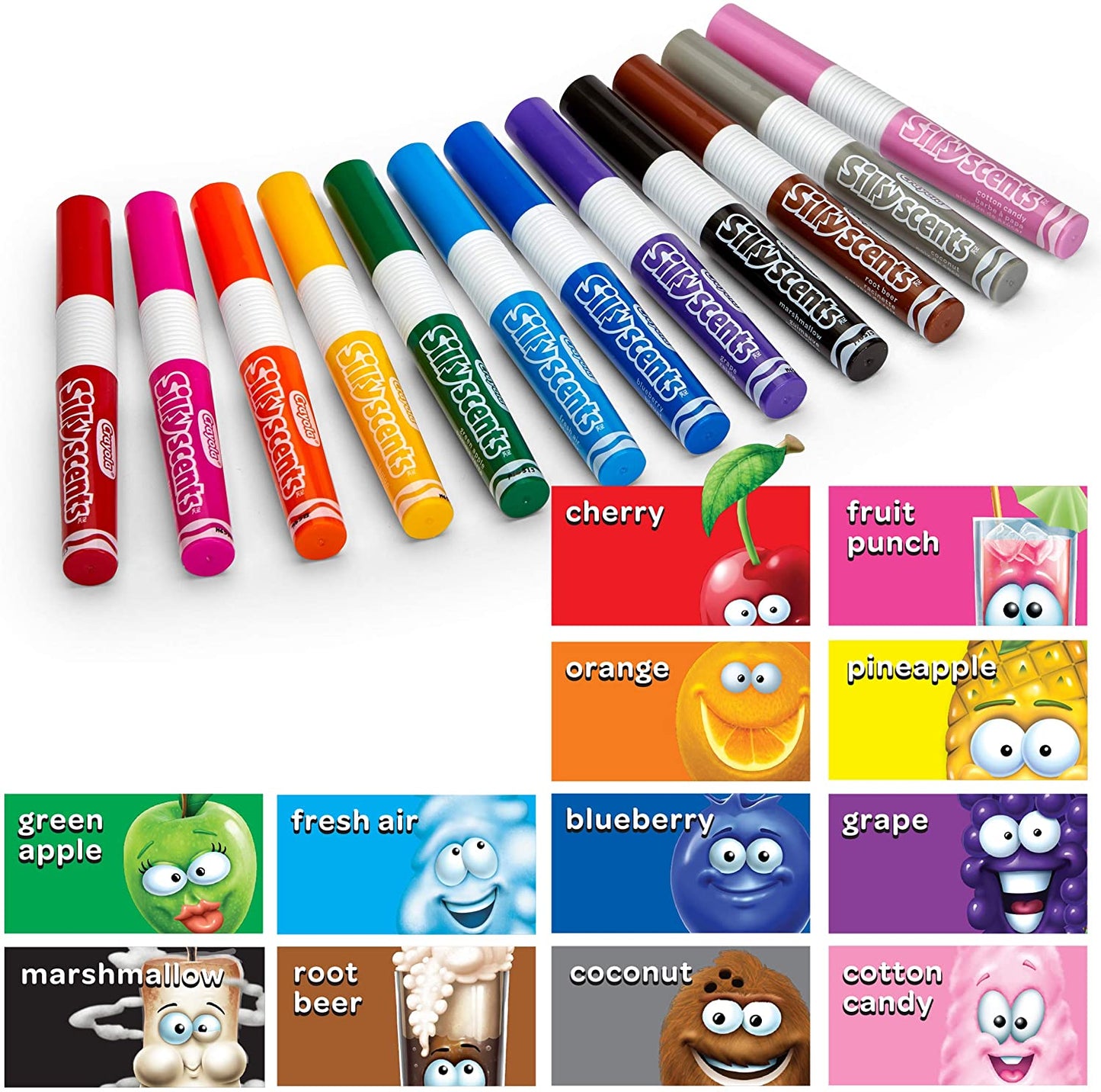 Crayola  - Silly Scents Scented Markers, Washable Markers, 12 Count