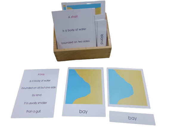 Montessori Cultural Geography - 4 part Nomenclature Cards - Land  Water Forms