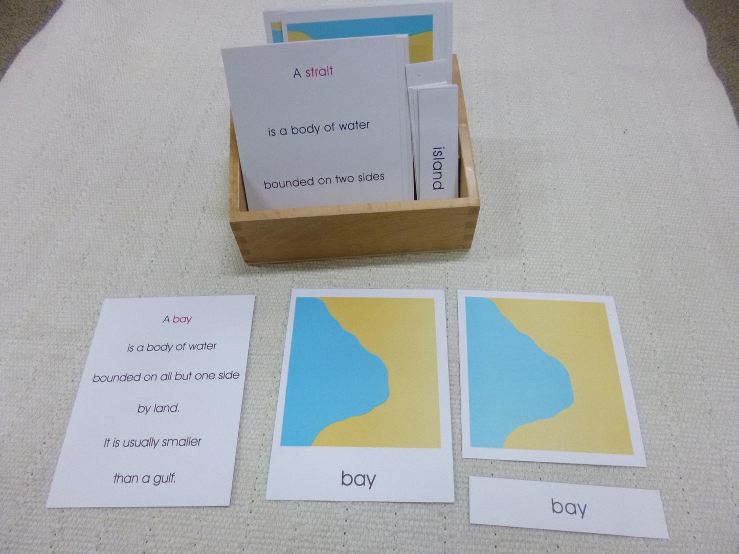 4 part cards - Land & Water Forms with wooden stand - RightToLearn.com.sg
 - 2