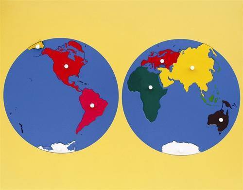 Montessori Pin Map of Continents - Smaller Size - RightToLearn.com.sg
