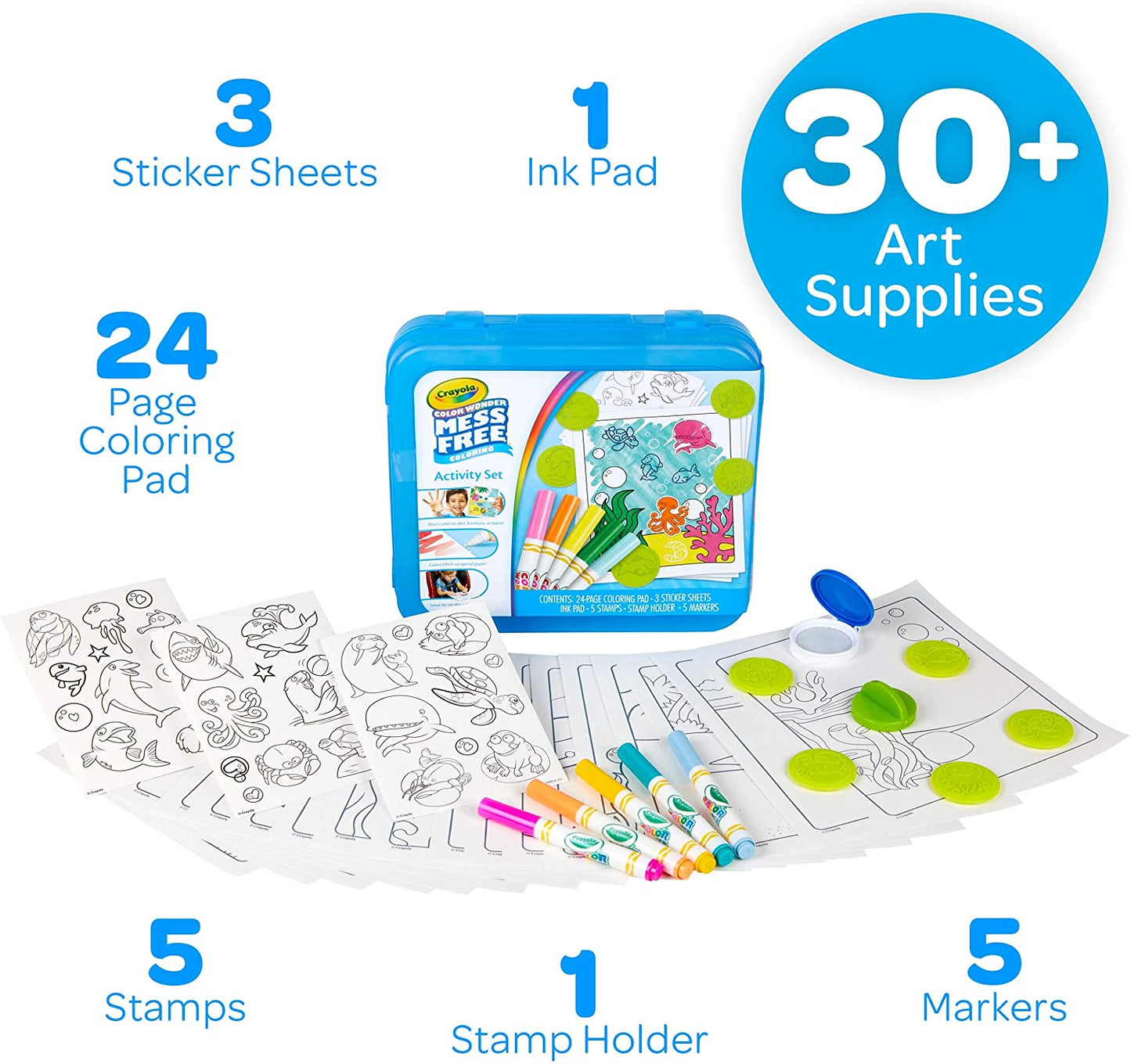 Crayola - Color Wonder Mess Free Art Kit - Coloring Activity Set, 30+Piece