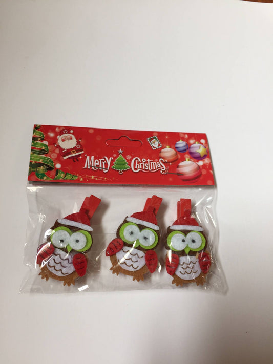 Pegs - Christmas Owl Pegs - RightToLearn.com.sg
 - 1