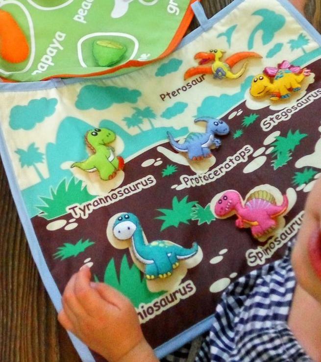 Felt Handmade Wall Chart / Hanging - Dinosaurs play mat pretend play set