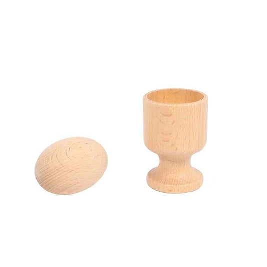 Montessori Wooden Egg and Cup / Round or Ovoid Shape