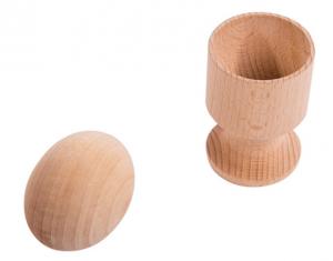 Montessori Wooden Egg and Cup / Round or Ovoid Shape