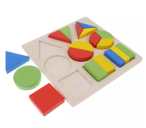 Wooden Basic Shapes/ Halves / One-third  Fraction Board