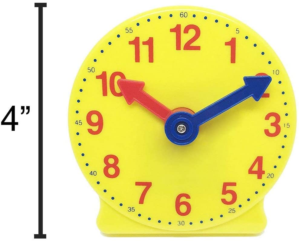 hand2mind -Geared Clock to Learn to Tell Time, 4"