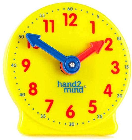 hand2mind -Geared Clock to Learn to Tell Time, 4"