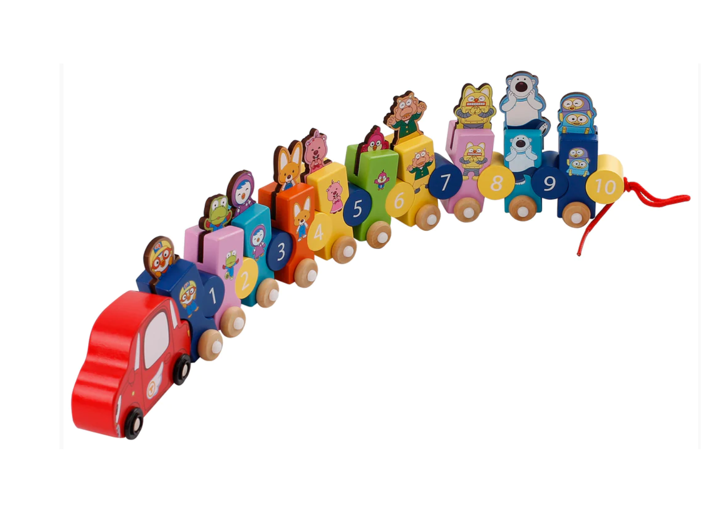 PORORO Wooden Number Counting Train