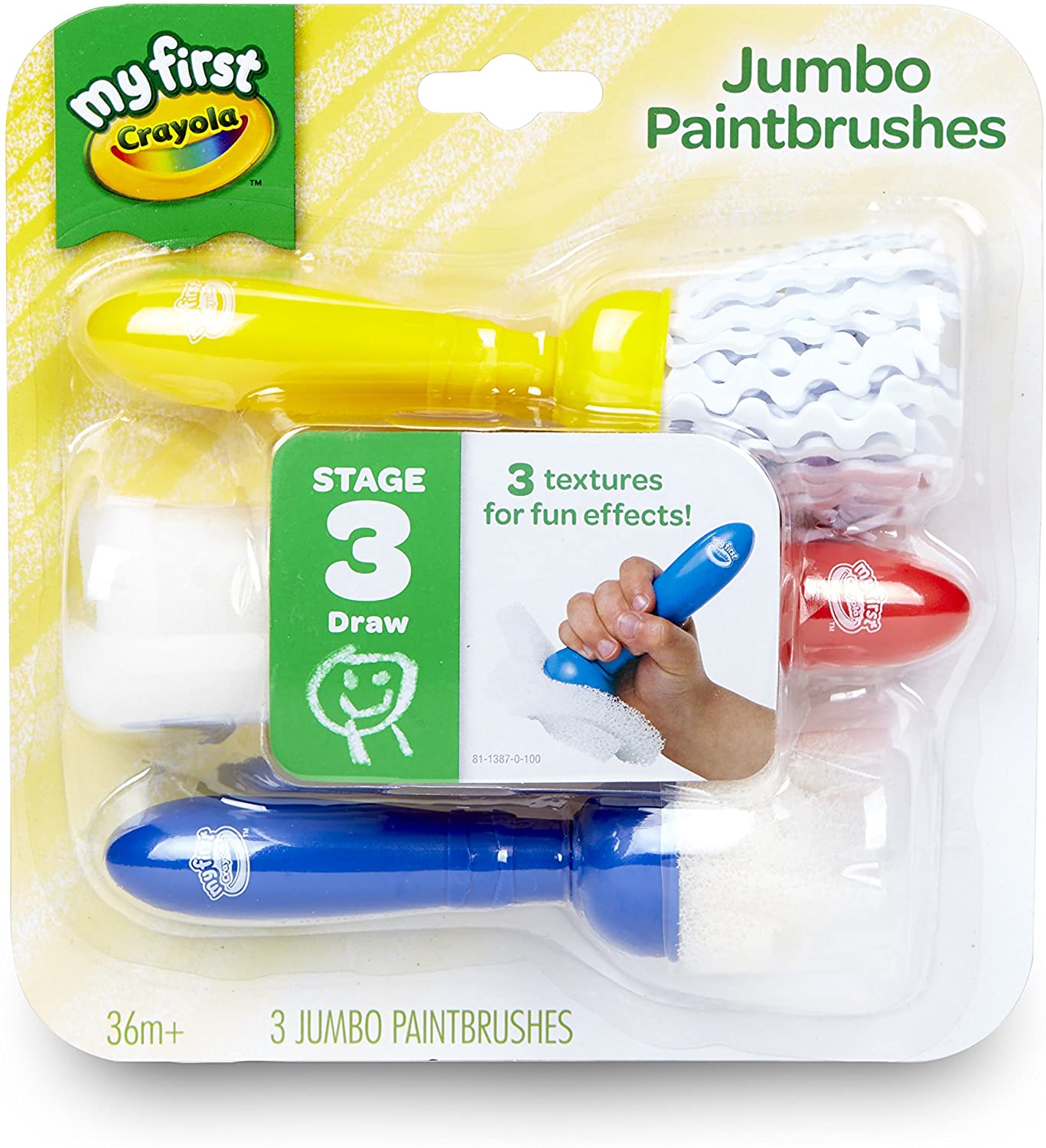 Crayola My First Jumbo Paint Brushes set of 3 Pieces