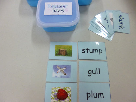 Montessori Blue Scheme - Phonics - Picture Boxes with tags - RightToLearn.com.sg
 - 1
