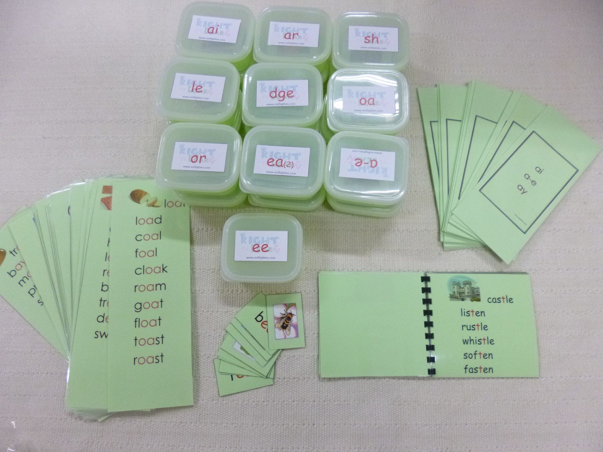 Montessori GREEN Scheme - Phonics - Complete set of Reading Kit-3 - RightToLearn.com.sg
 - 2